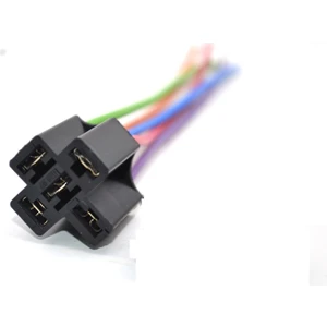 Mini Röle Soketi 4 - 5 Fişli Bakır Kablolu Pirinç Terminalli 1.50MM Kablo-5 Fiş