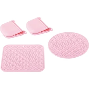 Silikon Açık Pembe 4 Parça Nihale Tutamaç Seti