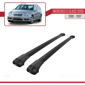 Mercedes C Class (S203) 2000-2007 Arası ile Uyumlu Ace-1 Ara Atkı Tavan Barı Siyah