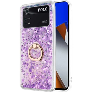 Xiaomi Poco X4 Pro 5g Kılıf Glitter Liquid Holder Mor