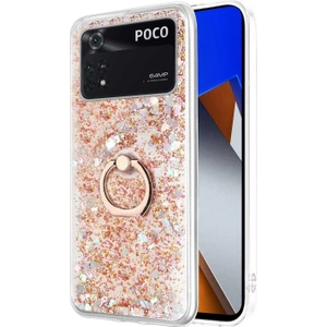 Xiaomi Poco X4 Pro 5g Kılıf Glitter Liquid Holder Gold