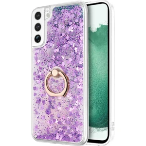 Samsung Galaxy S22 Kılıf Glitter Liquid Holder Mor