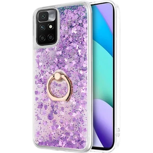 Xiaomi Redmi 10 Kılıf Glitter Liquid Holder Mor