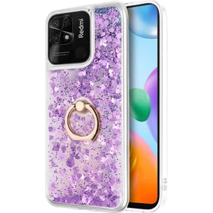 Xiaomi Redmi 10C Kılıf Glitter Liquid Holder Mor
