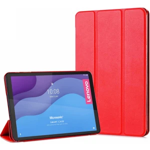 Lenovo Tab M10 3.nesil 10.1`` Kılıf (TB-328F) Slim Translucent Back Smart Cover Kırmızı