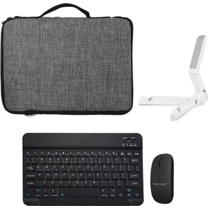 iPad Air 2 Tablet Çanta + Bluetooth Klavye + Mouse + Tablet Standı - AL8112