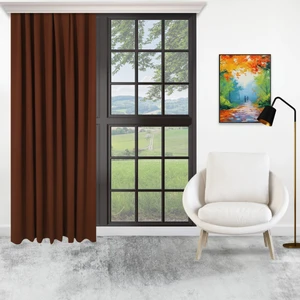 Tek Kanat Kahverengi Renk Ada Pilesiz Fon Perde