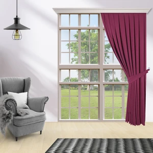 Tek Kanat Mürdüm Renk Ada 1-2 Seyrek Pile Fon Perde