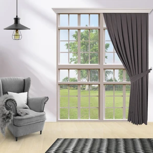 Tek Kanat Koyu Gri Antrasit Renk Ada 1-3 Sık Pile Fon Perde