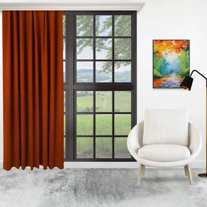 Tek Kanat Kiremit Renk Ada Pilesiz Fon Perde