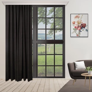 Tek Kanat Siyah Renk Ada Pilesiz Fon Perde