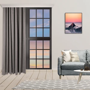 Tek Kanat Gri Renk Ada Pilesiz Fon Perde