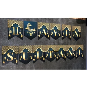 Masalsı Concept 11 Ayın Sultanı Yazılı Zikzak Banner Yazı Tavan Duvar Süsleri 2 Metre Hoşgeldin Ramazan Süsü