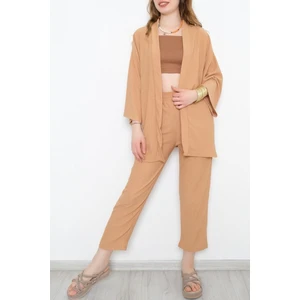 ARV Moda Gofre Kimono Alt -Üst Takım