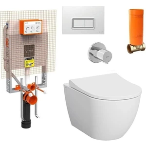 Vitra S60 Rim-Ex Smoothflush Beyaz Kanalsız Asma Klozet, Gömme Rezervuar Tam Set