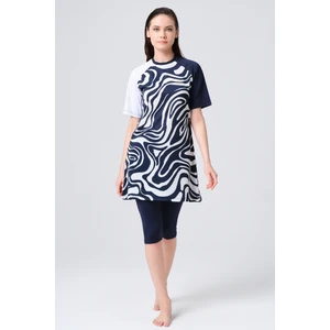 Patchwork Yarım Kol Yarı Kapalı Mayo