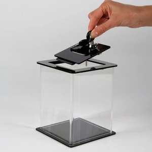 Trend Pleksi Kilitli Tip Box (Bahşiş Kutusu 15cm x 15cm x 17cm)