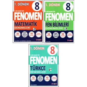 Fenomen Yayıncılık Fenomen 8. Sınıf Lgs 1. Dönem Matematik+Fen Bilimleri+Türkçe Denemeleri 3 Kitap