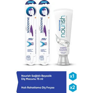 Nourish Sağlıklı Beyazlık  75 ml Diş Macunu+ Hızlı Rahatlama Diş Fırçası x 2