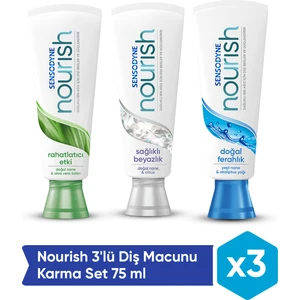 Nourish 3'lü Diş Macunu Karma Set 75 ml x3 (Hassasiyet & Beyazlık)