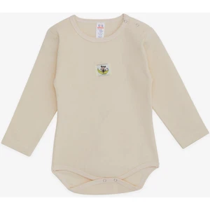 Erkek Bebek Çıtçıtlı Zıbın Body Maymuncuk Baskılı 9 Ay-3 Yaş, Krem