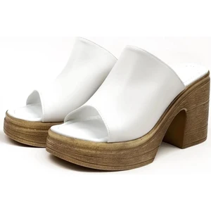 Kadın Rosso Beyaz Konfor Ortopedik Iç Taban Platform Topuk Terlik