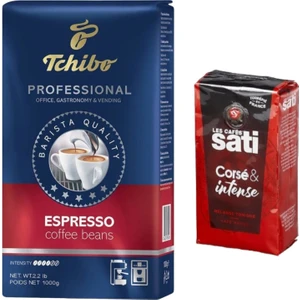 Profesional Espresso Çekirdek Kahve 1kg+Les Cafes Sati Corsé & Intense 250GR
