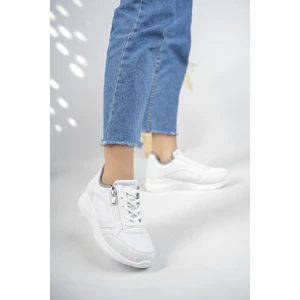Alpha Kadın Günlük Bağcıklı Fermuarlı Şık Tarz ve Rahat Sneaker Spor Ayakkabı