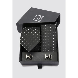 D'S Damat Standart Kravat Mendil Kol Düğmesi Kravat-mendil Set 0HF1145SET07
