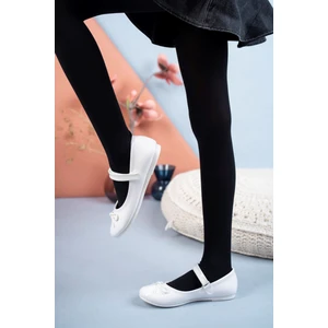 Bıyık Fiyonk Beyaz Kız Çocuk Ayakkabı