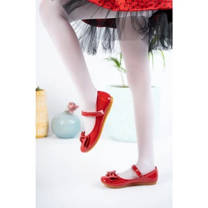 Fiyonklu Kırmızı Kız Çocuk Ayakkabı