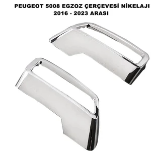 Peugeot 5008 Egzoz Çerçevesi Nikelajı 2016 - 2023 Arası Sağ-Sol 2 Parça 1. Kalite Abs Krom - Caraks