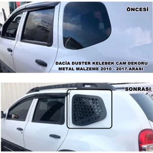 Dacia Duster Kelebek Cam Koruma Dekoru Metal Malzeme 2010 - 2017 Arası 2 Parça - Caraks