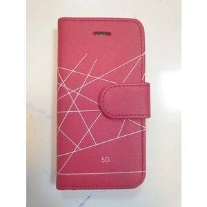 5/5s Kapaklı Kırmızı (Beyaz Çizgili) Kılıf