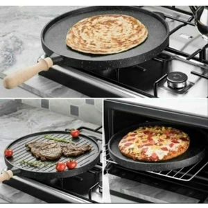 Çift Taraflı Granit Döküm Bazlama Gözleme Izgara Tava Fırında Izgara Börek Tavası