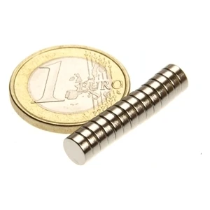 TR Magnet 6 x 2 mm Çap: 6 Mm, Kalınlık : 2 mm Yuvarlak Neodyum Mıknatıs