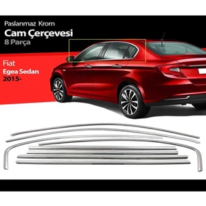 Fiat Egea Cam Çıtası 8 Parça Full Çerceve Kaplama Krom Ithal 2015+
