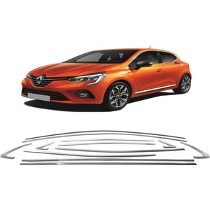 Renault Clio 5 Hb 12 Parça Krom Cam Çerçeve Çıtası Seti 2019-2020-2021