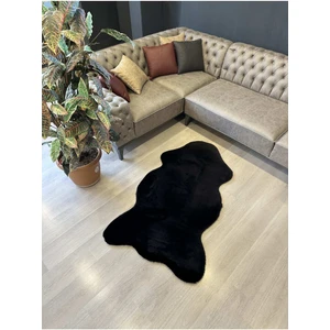 Extra Carpet Tavşan Tüyü Post Kesim Premium Kalite Tüy Dökmez Halı Siyah