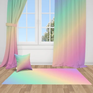 Ombre, Ithal Kumaş, Çocuk ve Bebek Odası Fon Perde - 1 Kanat