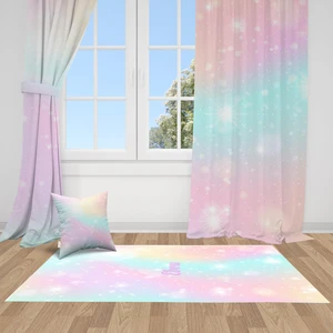 Soft Geçiş Renkli, Ithal Kumaş, Çocuk ve Bebek Odası Fon Perde - 1 Kanat