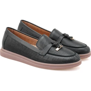 Breana Siyah Kadın Günlük Deri Ayakkabı