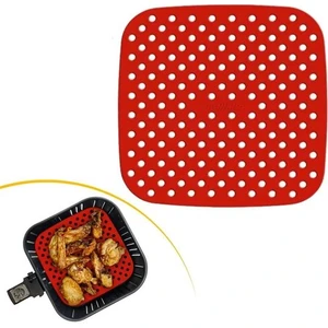 Renkli Isıya Dayanıklı Yıkanılabilir Silikon Fırın ve Airfryer Kare Pişirme Matı 21,5 cm