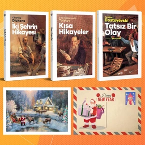 Dünya Klasikleri Üçlü Set - Iki Şehrin Hikayesi - Kısa Hikayeler - Tatsız Bir Olay ve Kartpostal
