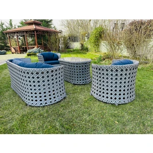 Monalin Home Garden Comfort 5 Kişilik Rattan El Örgüsü Bahçe & Balkon & Teras Lüks Oturma Grubu Minderli & Camlı & Masalı Oturma Takımı