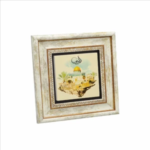 Kudüs Mescid-I Aksa Baskılı Doğaltaş Tablo (20CMX20CM )(KRG-070)