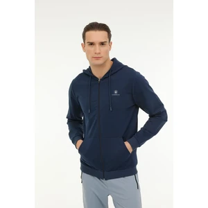 M-SN72 Basıc Full Zıp Hoo Lacivert Erkek Eşofman Üstü