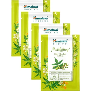 Arındırıcı Kağıt Maske, Neem, Çay Ağacı, Hyaluronik Asit, %100 Pamuk, Tüm Ciltler, 30 gr 4 Adet