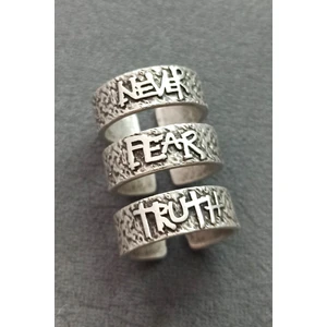 Never Fear Truth Johnny Depp Yüzüğü Erkek Yüzük Seti Gümüş Kaplama Ayarlanabilir El Yapımı Yüzük