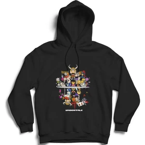 Undertale, All Caracters, Oyun, Game Kapüşonlu Sweatshirt Hoodie